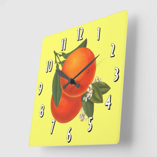 Sinaasappels kunstwandklok vierkante klok (Hoek)