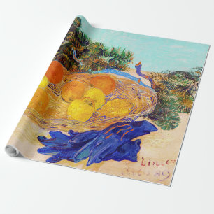 Sinaasappels met blauwe handschoenen, Van Gogh Cadeaupapier