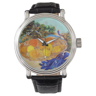 Sinaasappels met blauwe handschoenen, Van Gogh Horloge