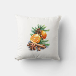 Sinaasappels met kruidnagel en kaneel naast vuurve kussen