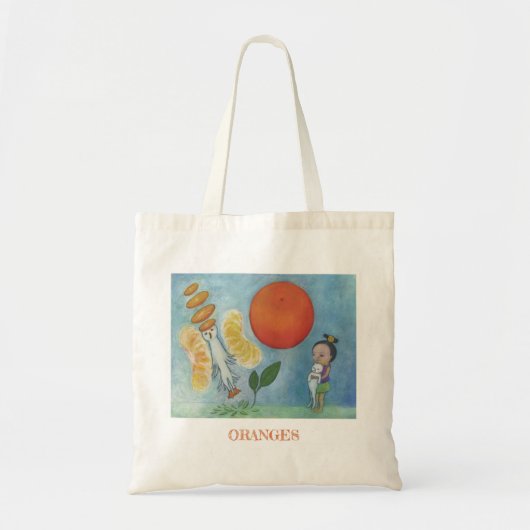 Sinaasappels natuurlijke canvas tas (Voorkant)