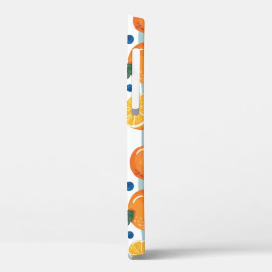 Sinaasappels op gestreepte achtergrond, zomerpatro Case-Mate iPhone case (Achterkant / Links)