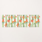 Sinaasappels op groene en witte strepen yogamat (Achterkant (horizontaal))