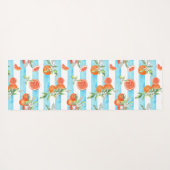 Sinaasappels op Turquoise en witte strepen Yogamat (Achterkant (horizontaal))