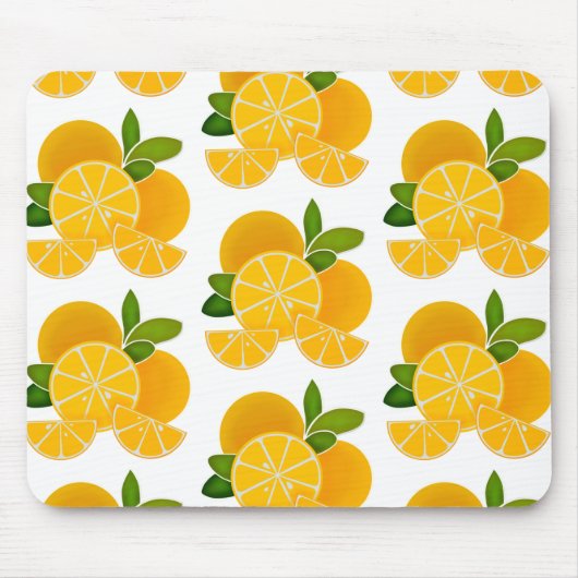 Sinaasappels, oranje plakken, citrusvruchten muismat (Voorkant)