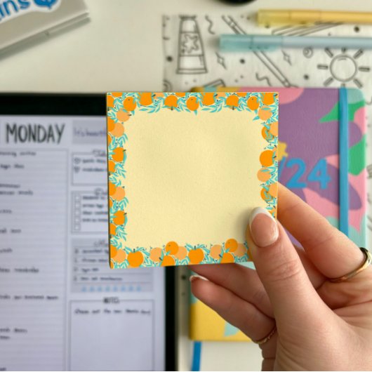 Sinaasappels patroon Postit Opmerkingen 7,6 x 7,6 Post-it® Notes