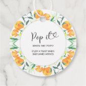 Sinaasappels Pop het als ze baby shower pop Bedankjes Labels (Achterkant)