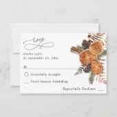 Sinaasappels Rustic Holiday no Meal RSVP (Voorkant)