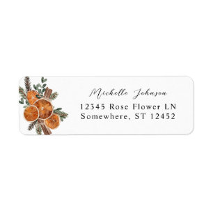 Sinaasappels Rustic Holiday Return Address Label 2
