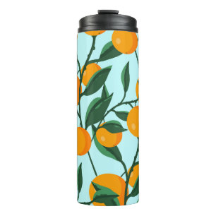 Sinaasappels takken, citrus print. thermosbeker