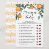 Sinaasappels Twin Baby Shower Mamma of Papa Spel (Voorkant / Achterkant)