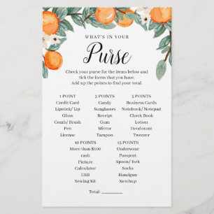 Sinaasappels Twin Baby shower Purse spel