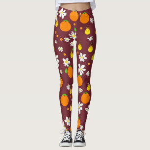 Sinaasappels van Japanse stijl en Oranje bloesem Leggings