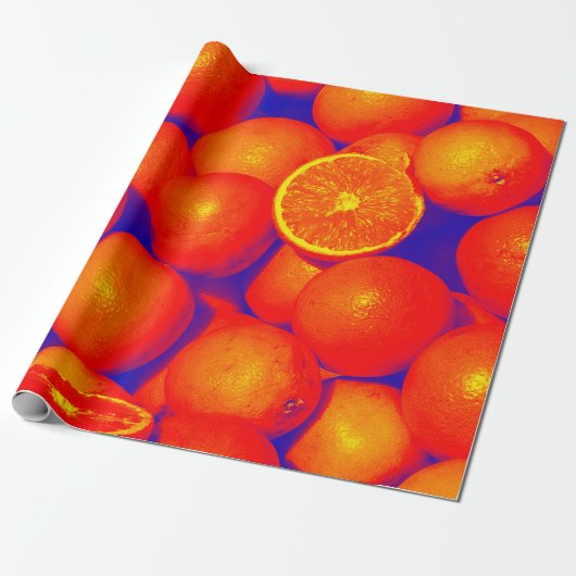 Sinaasappels Verpakkingspapier Cadeaupapier (Uitgerold)