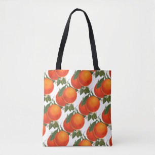 Sinaasappels Vintage krat kunstpatroon Draagtas