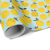 Sinaasappels Zomer: Vruchtbare Patroon Cadeaupapier (Rol Hoek)