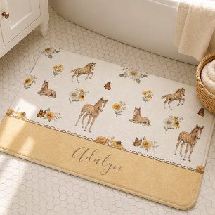 Sinaaspaard Wilde Bloem Monogram Patroon Badmat