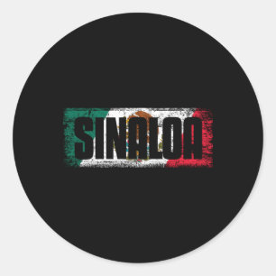 Sinaloa con la bandera de mã©Xico Ronde Sticker