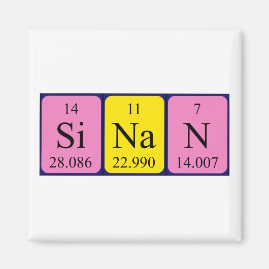 Sinan periodieke table name magnet magneet (Voorkant)