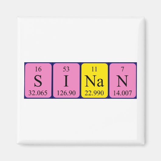 Sinan periodieke table name magnet magneet (Voorkant)
