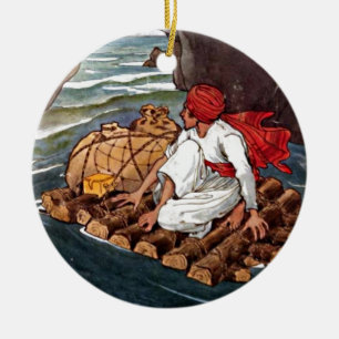 Sinbad the Sailor Shipwreck Treasure Aladdin Boy Keramisch Ornament