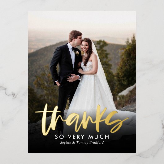 Sincere Bedankt FOLIE Dank u Briefkaart (Voorkant)