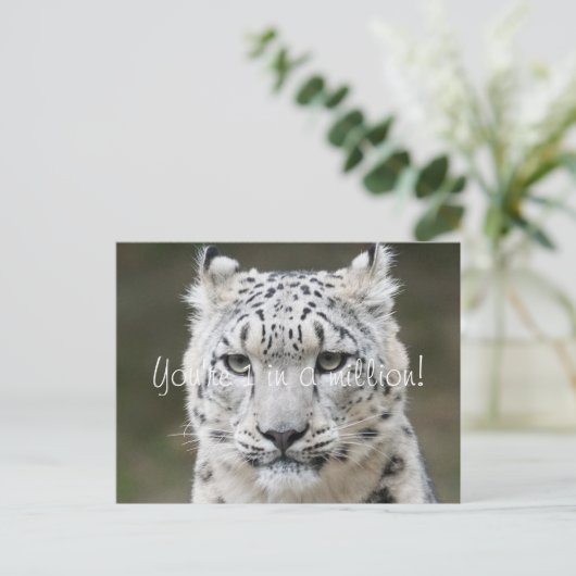 Sincere Snow Leopard Dank u Briefkaart (Staand voorkant)