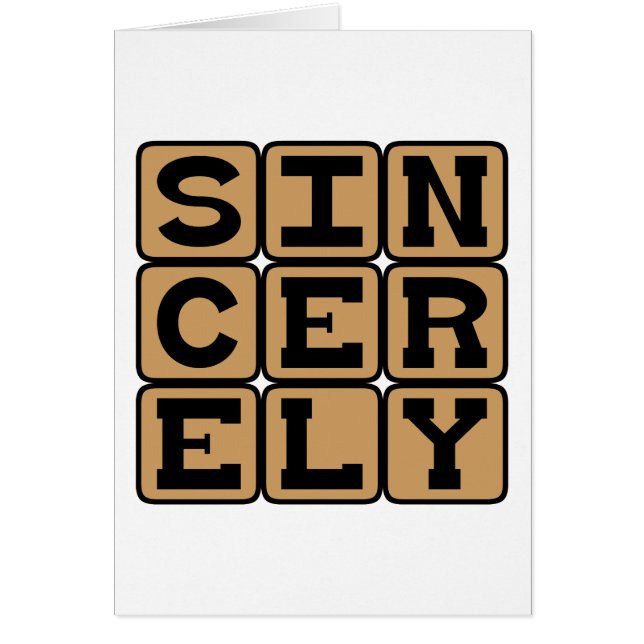 Sincerely, echt (Voorkant)