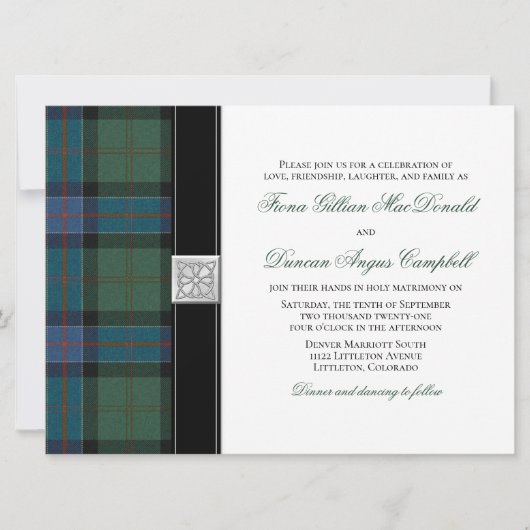 Sinclair Ancient Hunting Tartan Weddenschap Kaart (Voorkant)