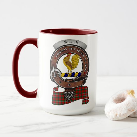 Sinclair Clan Badge Combo 15oz Mok (Met donut)