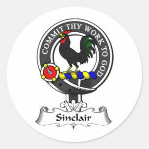 Sinclair Clan Crest Ronde Sticker