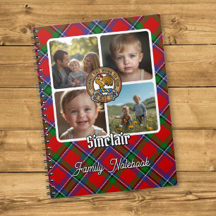 Sinclair familie foto collage notitieboek