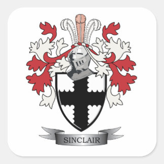 Sinclair Family Crest Coat of arms Vierkante Sticker