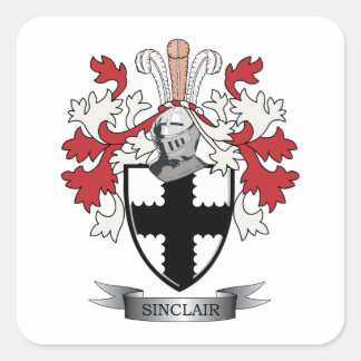 Sinclair Family Crest Coat of arms Vierkante Sticker
