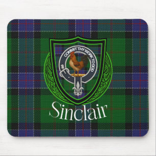 Sinclair Schotse Clan Tartan en Wapen Muismat