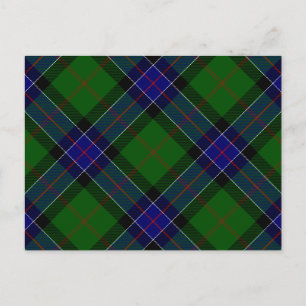 Sinclair tartan blauwe groene schol briefkaart