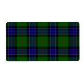 Sinclair tartan blauwe groene schol etiket (Voorkant)