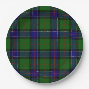 Sinclair tartan blauwe groene schol papieren bordje