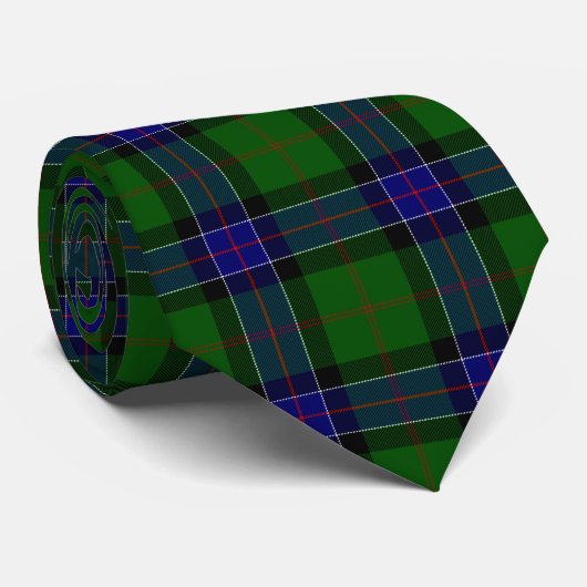 Sinclair tartan blauwe groene schol stropdas (Opgerold)