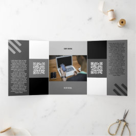 Sind Black Tone Squared off Qr Codes Drieluik Kaart