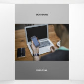 Sind Black Tone Squared off Qr Codes Drieluik Kaart (Binnenkant midden)