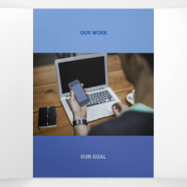 Sind Blue Tone Squared off Qr Codes Drieluik Kaart