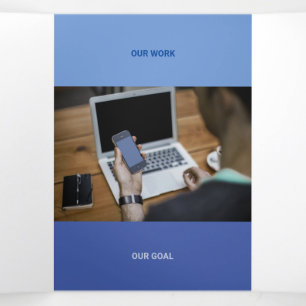 Sind Blue Tone Squared off Qr Codes Drieluik Kaart