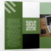 Sind Groen vierkant van Qr-codes Drieluik Kaart (Binnenzijde eerst)