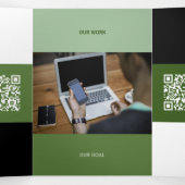 Sind Groen vierkant van Qr-codes Drieluik Kaart (Binnenkant midden)