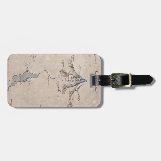 Sindarin Map of the Lonely Mountain Bagagelabel (Voorkant horizontaal)