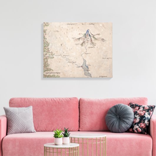 Sindarin Map of the Lonely Mountain Canvas Afdruk (Insitu (Woonkamer))