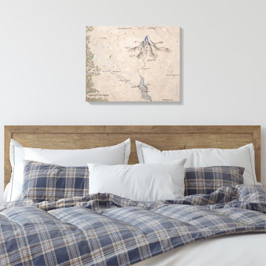Sindarin Map of the Lonely Mountain Canvas Afdruk (Insitu (Slaapkamer))