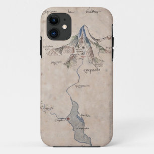 Sindarin Map of the Lonely Mountain iPhone 11 Hoesje