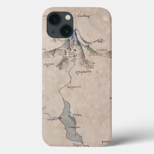 Sindarin Map of the Lonely Mountain iPhone 13 Hoesje